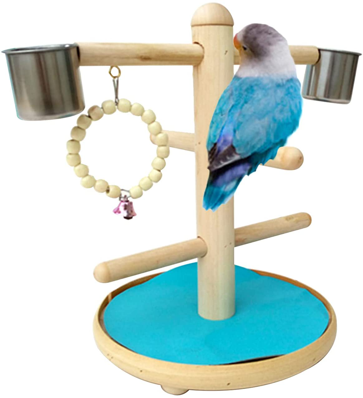 Volksrose Parrot Playground Bird Play Stand, Bird Activity Stand Wood Perch Gym with Ladder, Parakeet Cockatiel Birdcage Cage Nest Accessories Exercise Platform Toy Animals & Pet Supplies > Pet Supplies > Bird Supplies > Bird Gyms & Playstands VolksRose #06