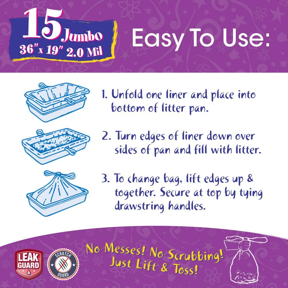 Super Thick, Bags for Pet Cats, 15 Ct Animals & Pet Supplies > Pet Supplies > Cat Supplies > Cat Litter Box Liners Royal Pet Incorporated