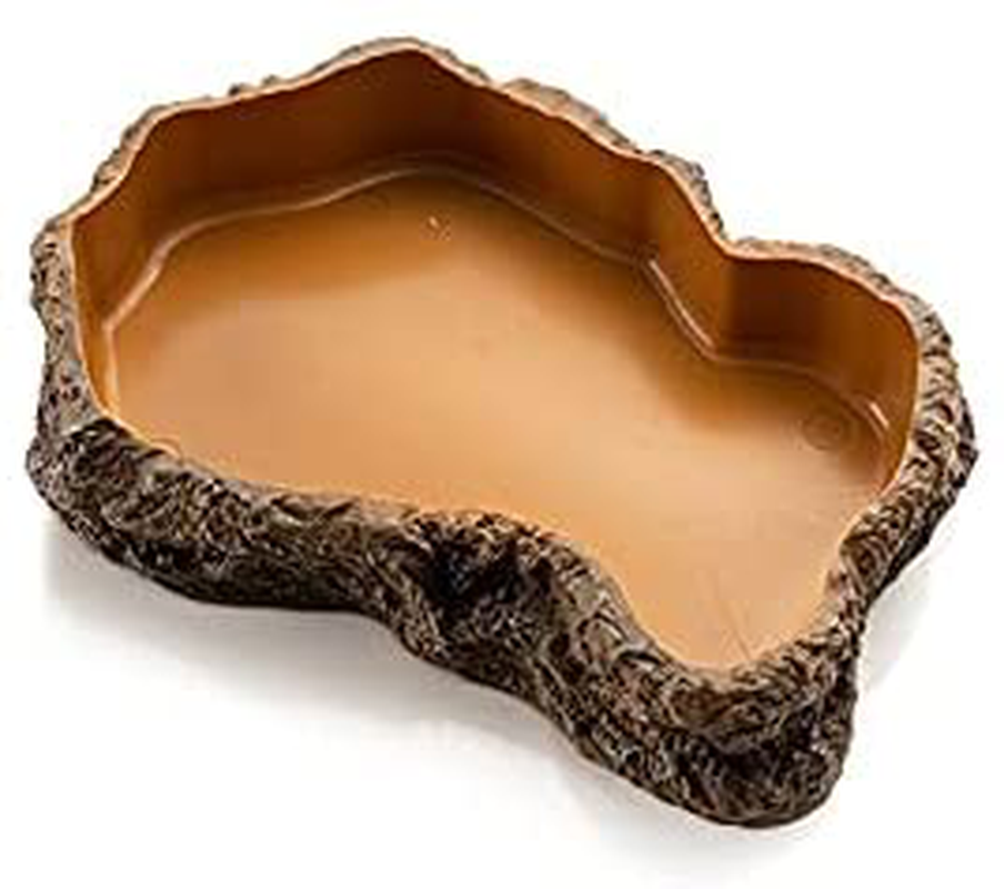 Runxf Simulation Rock Reptile Feeding Bowls Resin Feeder Lizard Toad Tortoise Hedgehog Habitat Accessories Terrarium Tank Ornament Water Food Dish,5.5 X 3.7 X 1.2Inches (Medium) Animals & Pet Supplies > Pet Supplies > Reptile & Amphibian Supplies > Reptile & Amphibian Substrates RunXF Medium