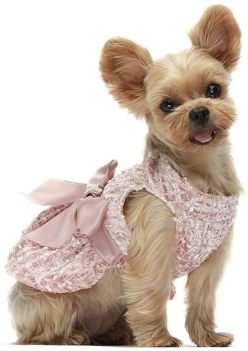 Fitwarm Valentines Day Dog Clothes Romantic Rose Dogs Oufit Embroidery Dog Dresses Pet Clothes Prom Puppy Dress Cat Birthday Doggie Party Gown Animals & Pet Supplies > Pet Supplies > Dog Supplies > Dog Apparel Fitwarm