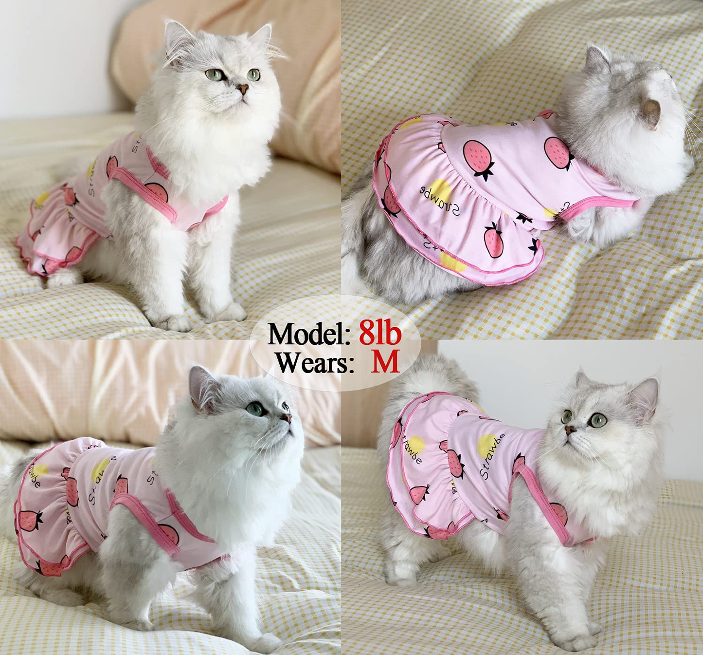 Tealots 2 Pack Dog Shirt Skirt Pet Clothes, Puppy T-Shirts Sleeveless Cute Princess Dress Summer Apparel, Puppy Outfit Printed Vest Pink Clothing for Small Extra Small Medium Dogs Cats Animals & Pet Supplies > Pet Supplies > Cat Supplies > Cat Apparel Tealots