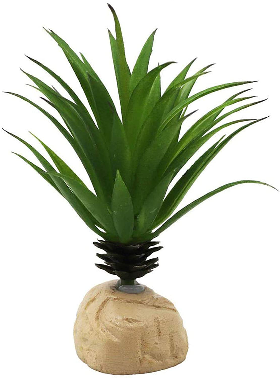 KERUIDENG Reptile Plants Artificial Terrarium Plants Reptile Plastic Plants for Reptile Habitats with Base Animals & Pet Supplies > Pet Supplies > Reptile & Amphibian Supplies > Reptile & Amphibian Habitats KERUIDENG Green Pineapple leaf