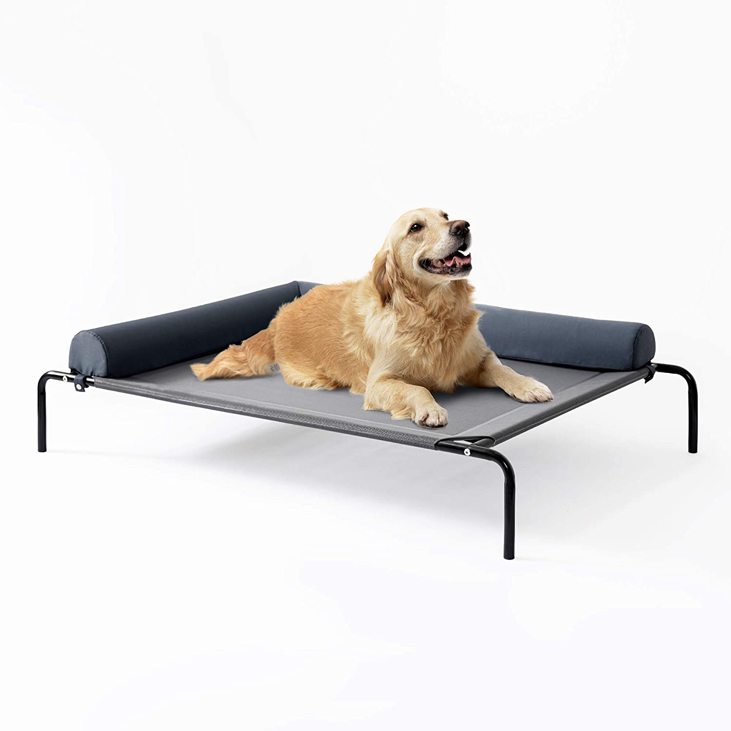 Love'S Cabin Outdoor Elevated Dog Bed - 36/43/49In Cooling Pet Dog Beds for Extra Large Medium Small Dogs - Portable Dog Cot for Camping or Beach, Durable Summer Frame with Breathable Mesh Animals & Pet Supplies > Pet Supplies > Dog Supplies > Dog Beds Love's cabin Grey-bolster M(43"x31.5"x8")