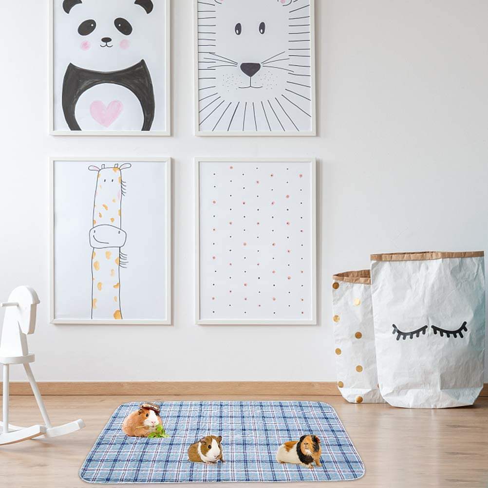 SCENEREAL Guinea Pig Cage Liners - Classic Plaid Guinea Pig Bedding & Litter, Durable Strong Water Absorption Pet Pee Pad for Guinea Pig Hamster and Other Small Pets Using Animals & Pet Supplies > Pet Supplies > Small Animal Supplies > Small Animal Bedding SCENEREAL