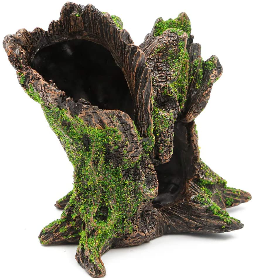 AQUA KT Aquarium Landscaping Tree Stump Hole Rock Cave Cichlid Stone for Fish Tank Decoration Animals & Pet Supplies > Pet Supplies > Fish Supplies > Aquarium Decor AQUA KT