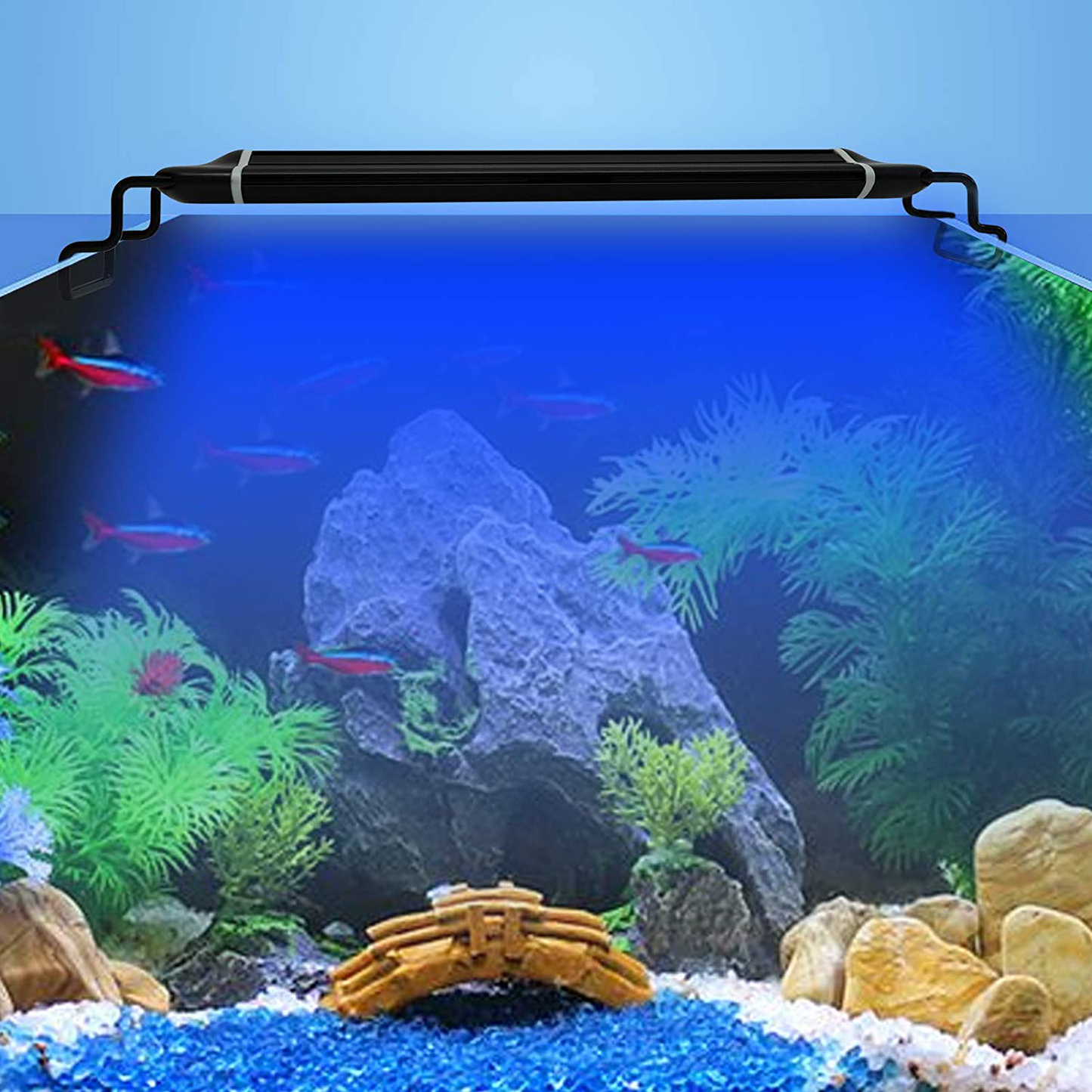 SEISSO Aquarium Light LED Aquarium Plant Light with Aluminum Alloy Shell Extendable Brackets White Blue Red Green Bulb Freshwater Fish Tank Light (18-25 Inch) Animals & Pet Supplies > Pet Supplies > Fish Supplies > Aquarium Lighting SEISSO