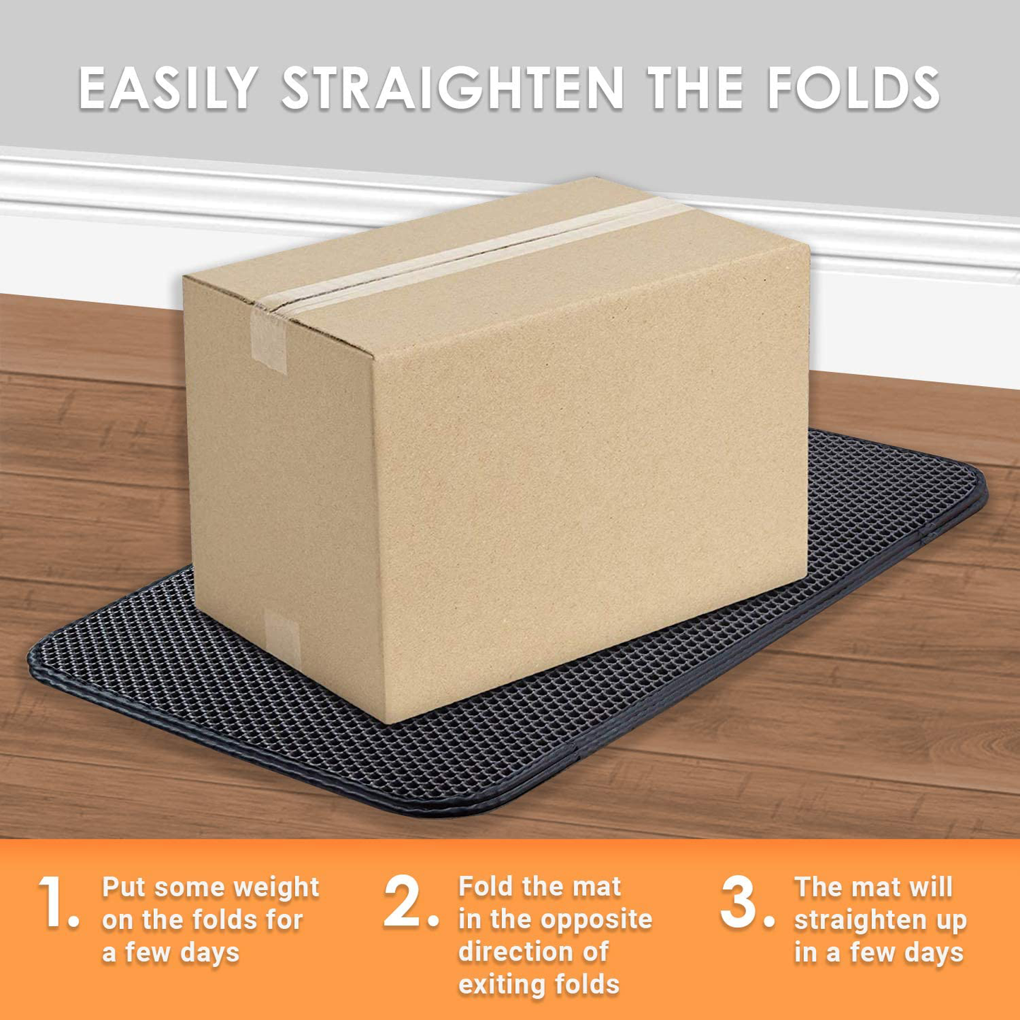 PAWBEE Cat Litter Mat - 30” X 24” Honeycomb Design Litter Mat - Double-Layer Cat Mat Litter Rug - Non Slip Large Litter Box Mat - Easy Clean Litter Trapping Mat - Waterproof & Washable Litter Trapper Animals & Pet Supplies > Pet Supplies > Cat Supplies > Cat Litter Box Mats PAWBEE