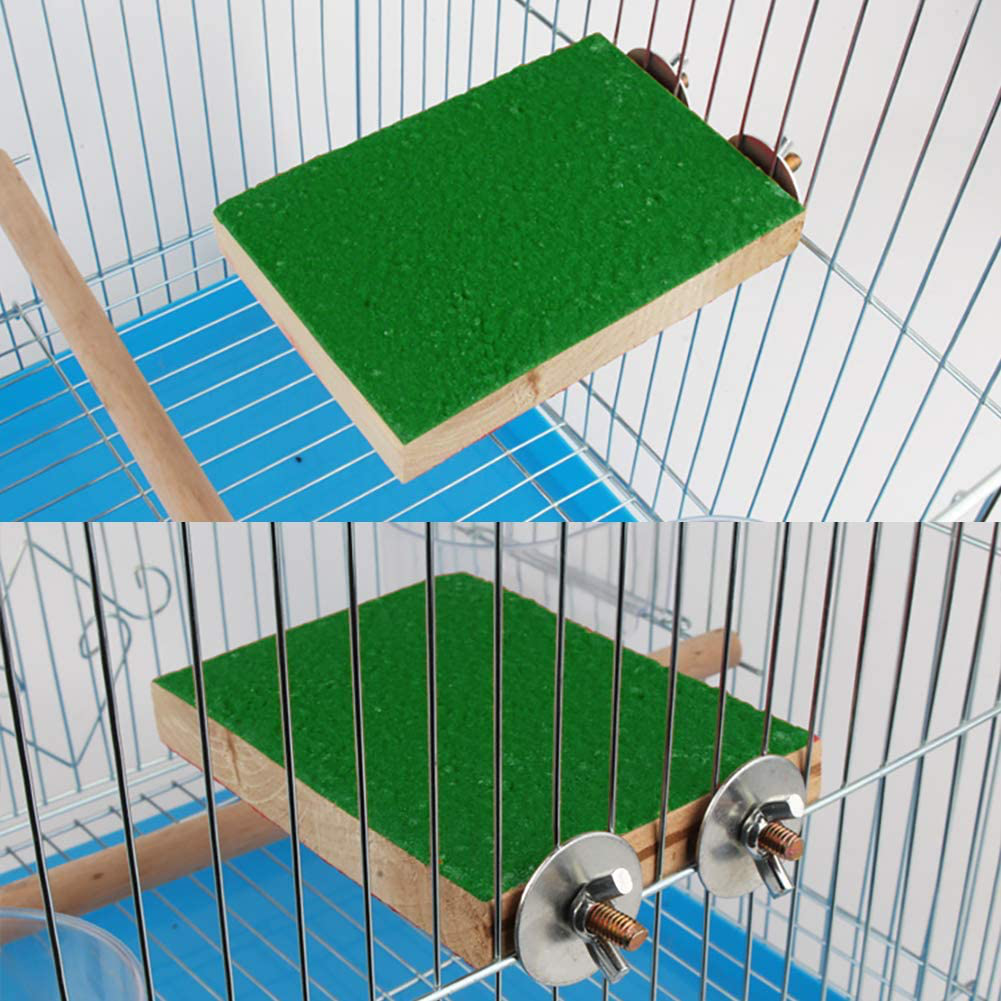 Petsvv 4 PCS Bird Perch Stand Toy, Wood Parrot Perch Stand Platform Paw Grinding Stick, Cage Accessories Exercise Toys Budgies Parakeet Cockatiel Conure Hamster Gerbil Rat Mouse Animals & Pet Supplies > Pet Supplies > Bird Supplies > Bird Ladders & Perches Petsvv