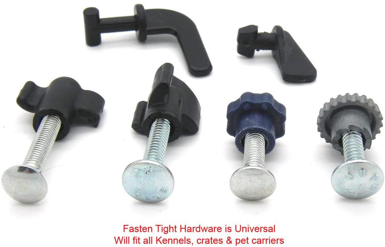 Pet Carrier Kennel Fasteners - 8Pk Black Nylon Nuts, Metal Bolt Screws Animals & Pet Supplies > Pet Supplies > Dog Supplies > Dog Kennels & Runs Fasten Tight