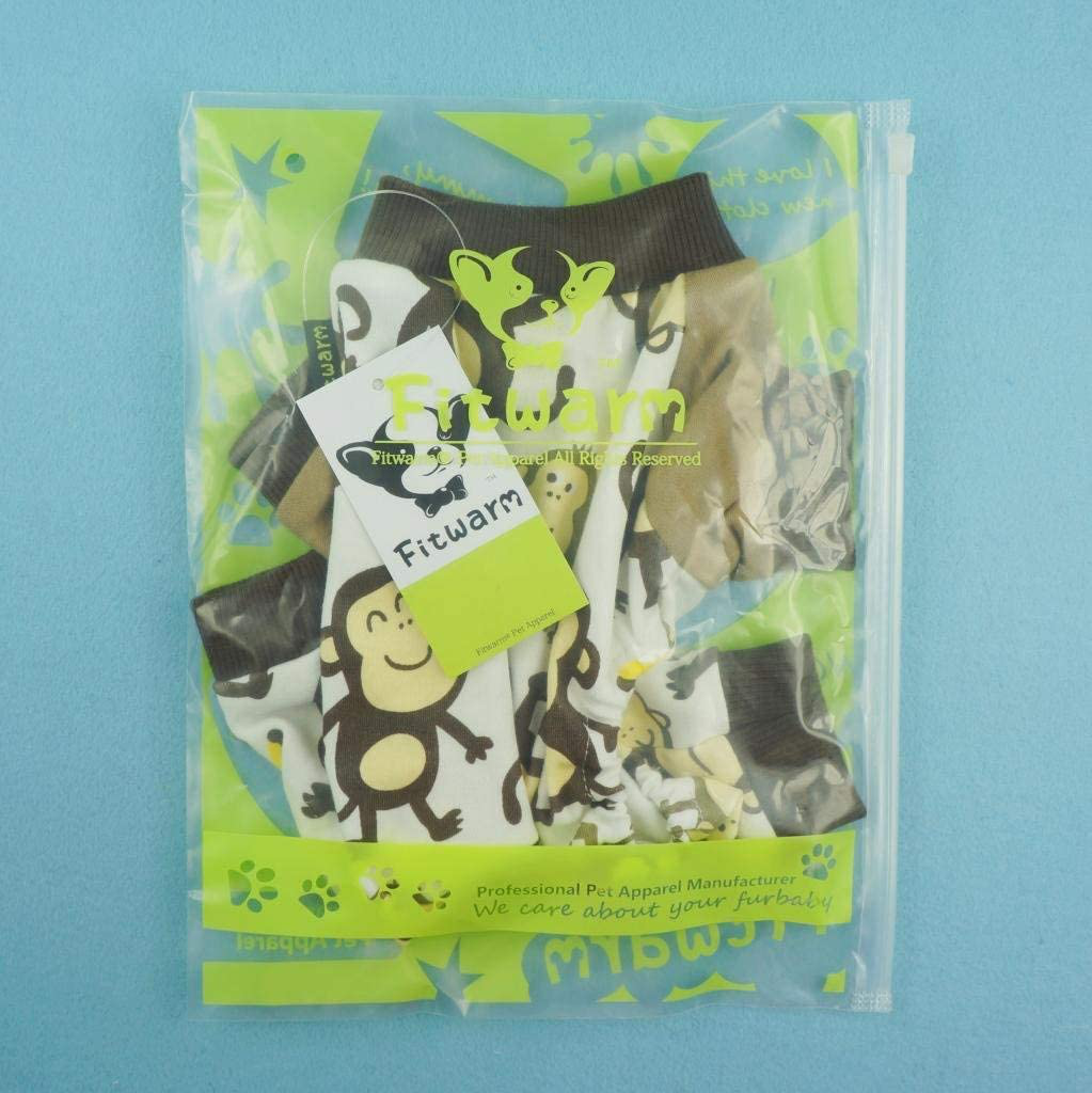 Fitwarm Soft Cotton Adorable Monkey Dog Pajamas Shirt Pet Clothes, Brown Animals & Pet Supplies > Pet Supplies > Dog Supplies > Dog Apparel Fitwarm