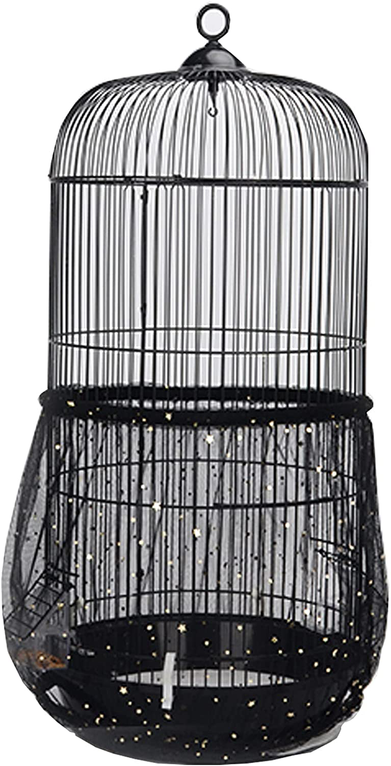 Bonaweite Extra Large Mesh Bird Seed Catcher, Bird Cage Stretchy Guard Cover, Birdcage Nylon Shell Skirt Traps Guards - 29.5” Height Animals & Pet Supplies > Pet Supplies > Bird Supplies > Bird Cage Accessories Bonaweite Black 11.8” Height