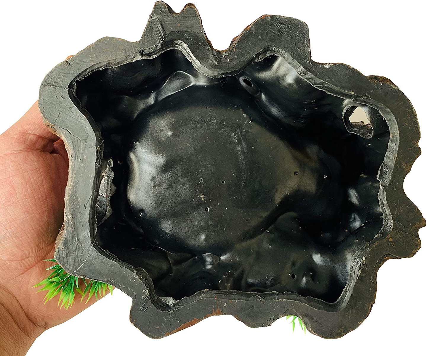 PINVNBY Resin Reptile Platform Artificial Tree Trunk Reptile Tank Decor Food Water Dish Bowl for Bearded Dragon,Lizard, Gecko, Water Frog,Snake Animals & Pet Supplies > Pet Supplies > Reptile & Amphibian Supplies > Reptile & Amphibian Substrates PINVNBY   