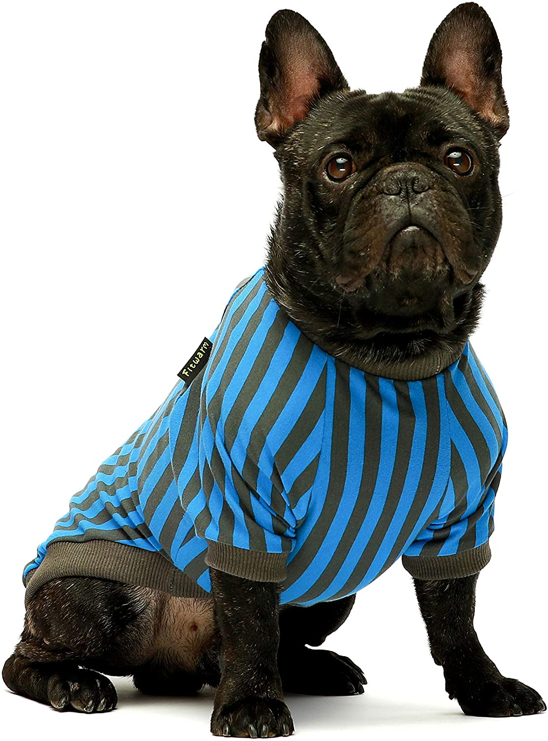 Fitwarm 2-Pack 100% Cotton Striped Dog Shirts for Dog Clothes Puppy T-Shirts Cat Tee Breathable Strechy Animals & Pet Supplies > Pet Supplies > Cat Supplies > Cat Apparel Fitwarm