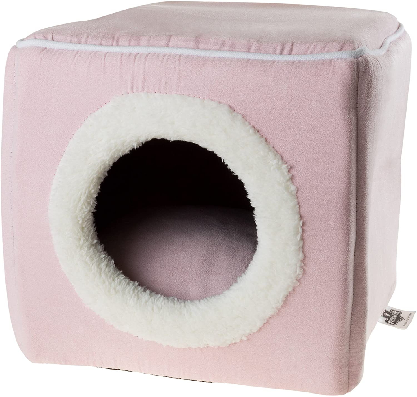 PETMAKER Cave Pet Bed Collection - Soft Indoor Enclosed Covered Cavern/House for Cats, Kittens, and Small Pets with Removable Cushion Pad Animals & Pet Supplies > Pet Supplies > Cat Supplies > Cat Beds PETMAKER Pink