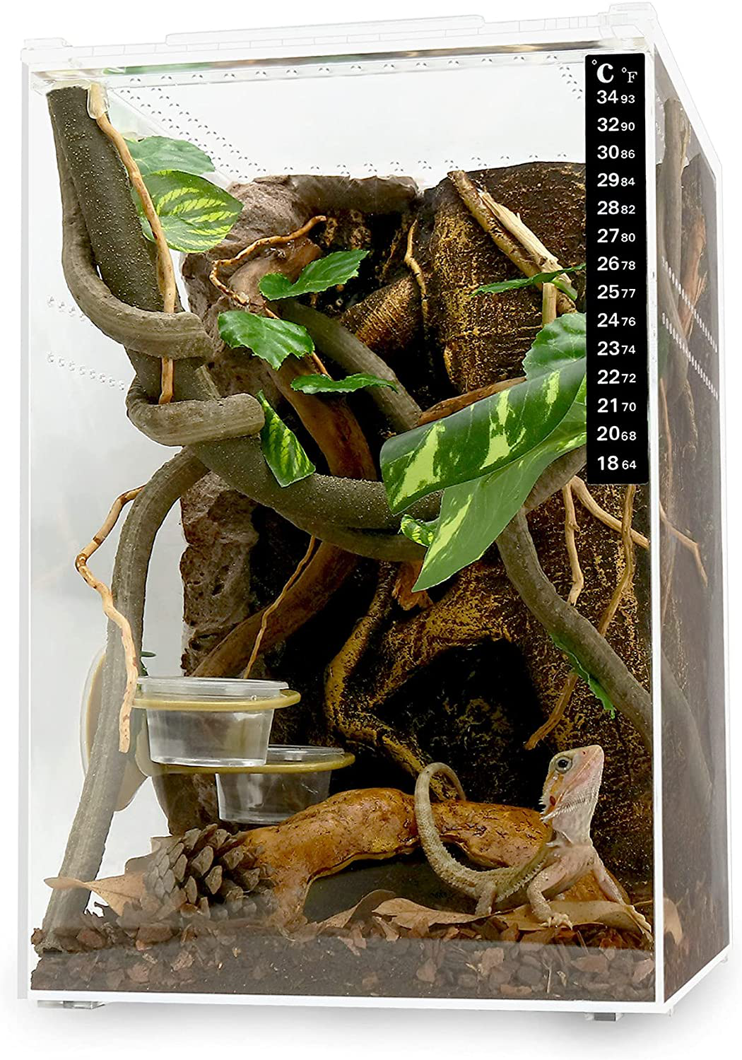 NEPTONION Acrylic Breeding Box Transparent Mini Reptile Habitat Terrarium with Sliding Cover Magnetic Closure for Small Animals and Bugs,Including Tarantulas,Crickets,Snails,Hermit Crabs,Frogs Animals & Pet Supplies > Pet Supplies > Reptile & Amphibian Supplies > Reptile & Amphibian Habitat Accessories NEPTONION Large