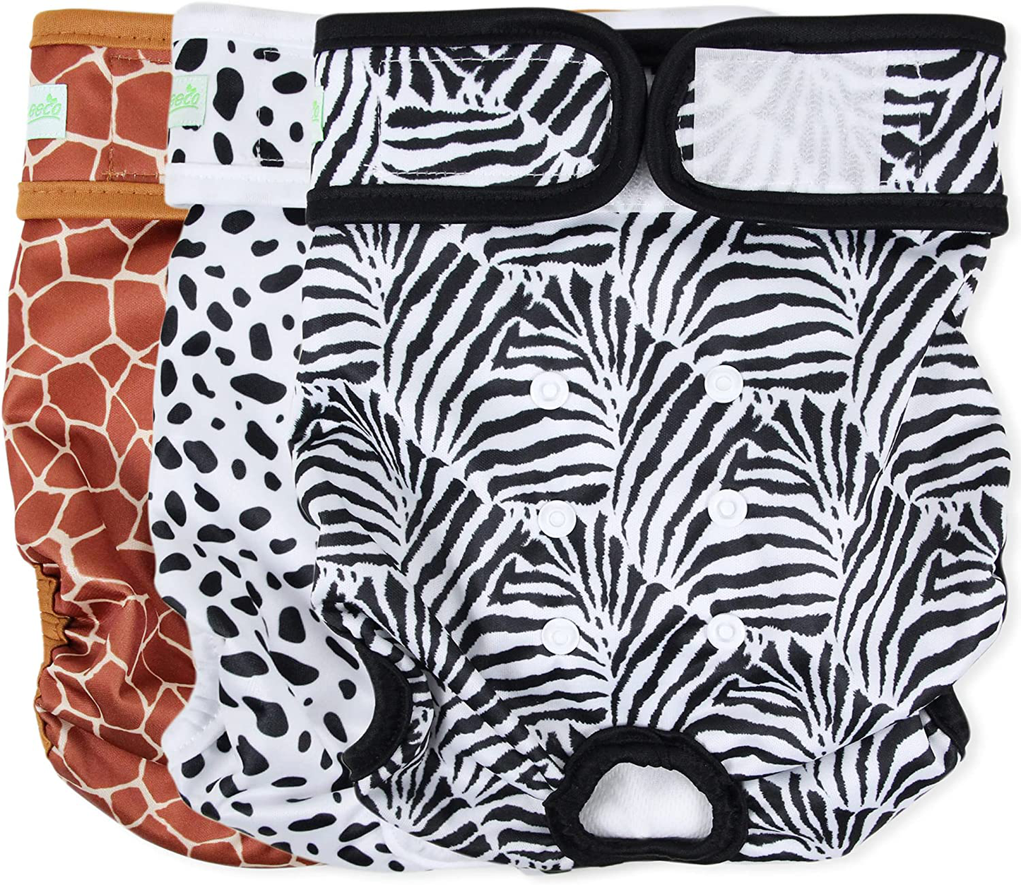 Wegreeco Washable Dog Diapers (3 Pack), Highly Absorbent Dog Diapers for Female Dogs, Female Dog Diapers for Dogs in Heat, Period, Incontinence, or Excitable Urination Animals & Pet Supplies > Pet Supplies > Dog Supplies > Dog Diaper Pads & Liners wegreeco Zebra, Giraffe, Spotty XX-Large (Pack of 3)
