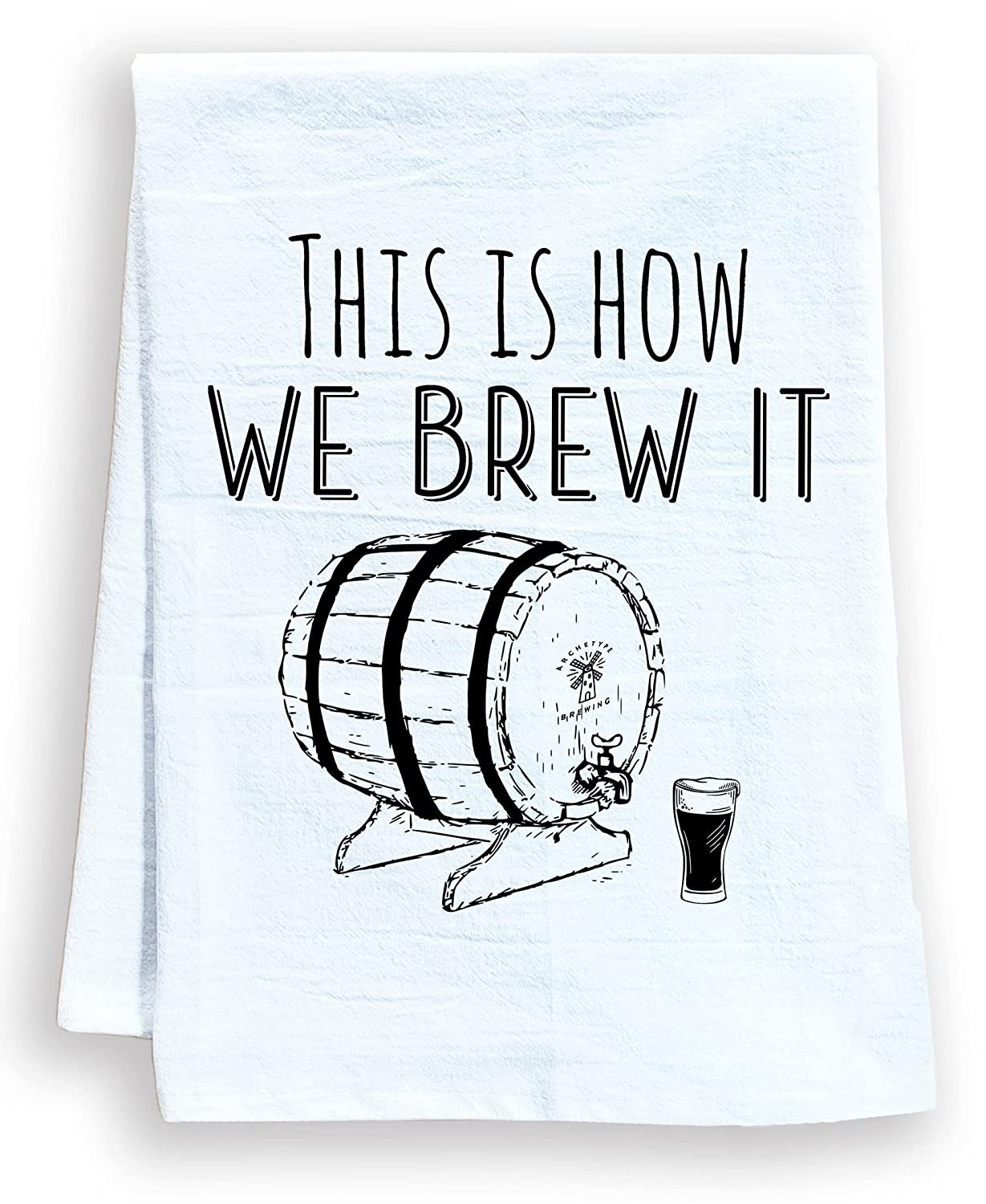 Funny Kitchen Towel, I Need a Huge Margarita, Flour Sack Dish Towel, Sweet Housewarming Gift, White Animals & Pet Supplies > Pet Supplies > Small Animal Supplies > Small Animal Food Moonlight Makers White This is How We Brew It