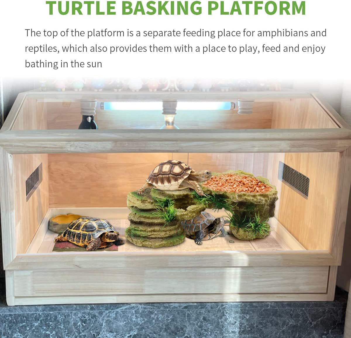 Eunice Turtle Basking Platform Tortoise Resting Rock Resin Hiding Cave Reptile Habitat Ornament Climbing Shale Step Ledge for Terrarium Aquarium Decoration for Lizard, Frog, Newt & Amphibians Animals & Pet Supplies > Pet Supplies > Reptile & Amphibian Supplies > Reptile & Amphibian Habitats Eunice