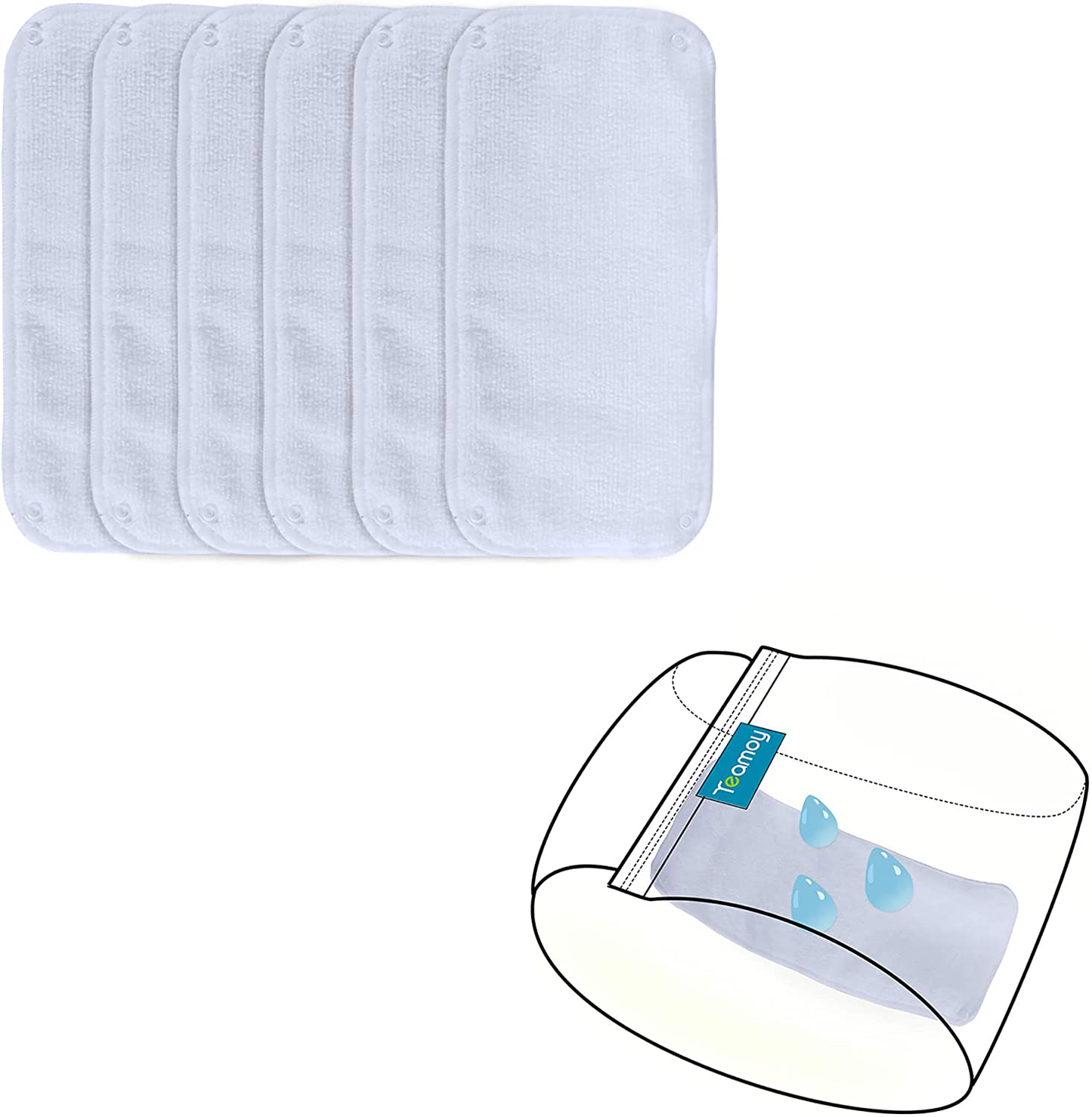 Teamoy Male Dog Diaper Pads, Reusable Dog Belly Band Liner Pads(Pack of 6) Animals & Pet Supplies > Pet Supplies > Dog Supplies > Dog Diaper Pads & Liners Teamoy X-Small