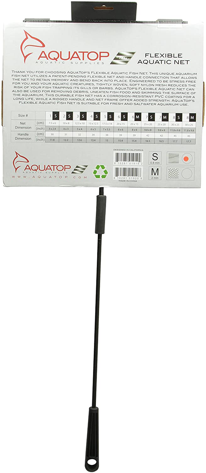 Aquatop Aquarium Fish Net 8" - Flexible FN8S - Small Hole Mesh Animals & Pet Supplies > Pet Supplies > Fish Supplies > Aquarium Fish Nets AquaTop