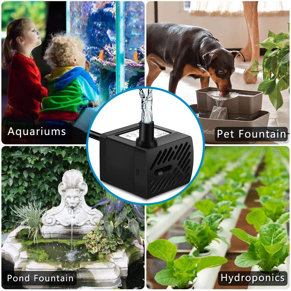 PULACO 50GPH 3W Mini Submersible Water Pump for Aquariums, Fish Tank, Pond, Fountain, Hydroponics Animals & Pet Supplies > Pet Supplies > Fish Supplies > Aquarium & Pond Tubing PULACO