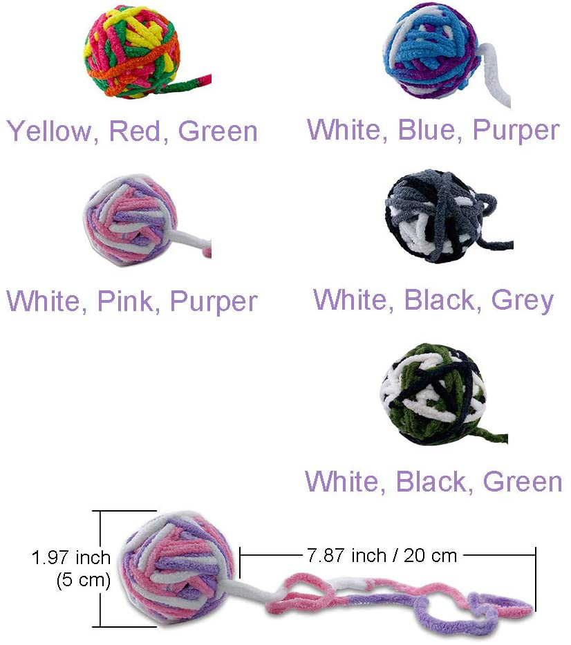 Cat Toy Balls - 5 PCS Colorful Yarn Cat Balls Built-In Bell Cat Toys Interactive Kitten Toys Cat Ball Toys for Cats Kitten Animals & Pet Supplies > Pet Supplies > Cat Supplies > Cat Toys MAIYU