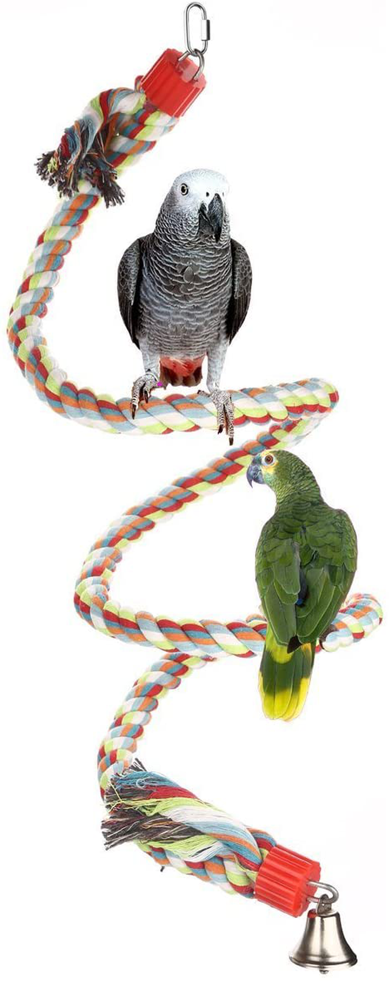 Jusney Bird Rope Perches, Parrot Toys 33 Inches Rope Bungee Bird Toy (33 Inches)