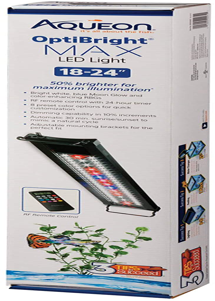 Aqueon Optibright MAX LED Light, 18 to 24 Inches, Remote Control Aquarium Lamp Animals & Pet Supplies > Pet Supplies > Fish Supplies > Aquarium Lighting Aqueon