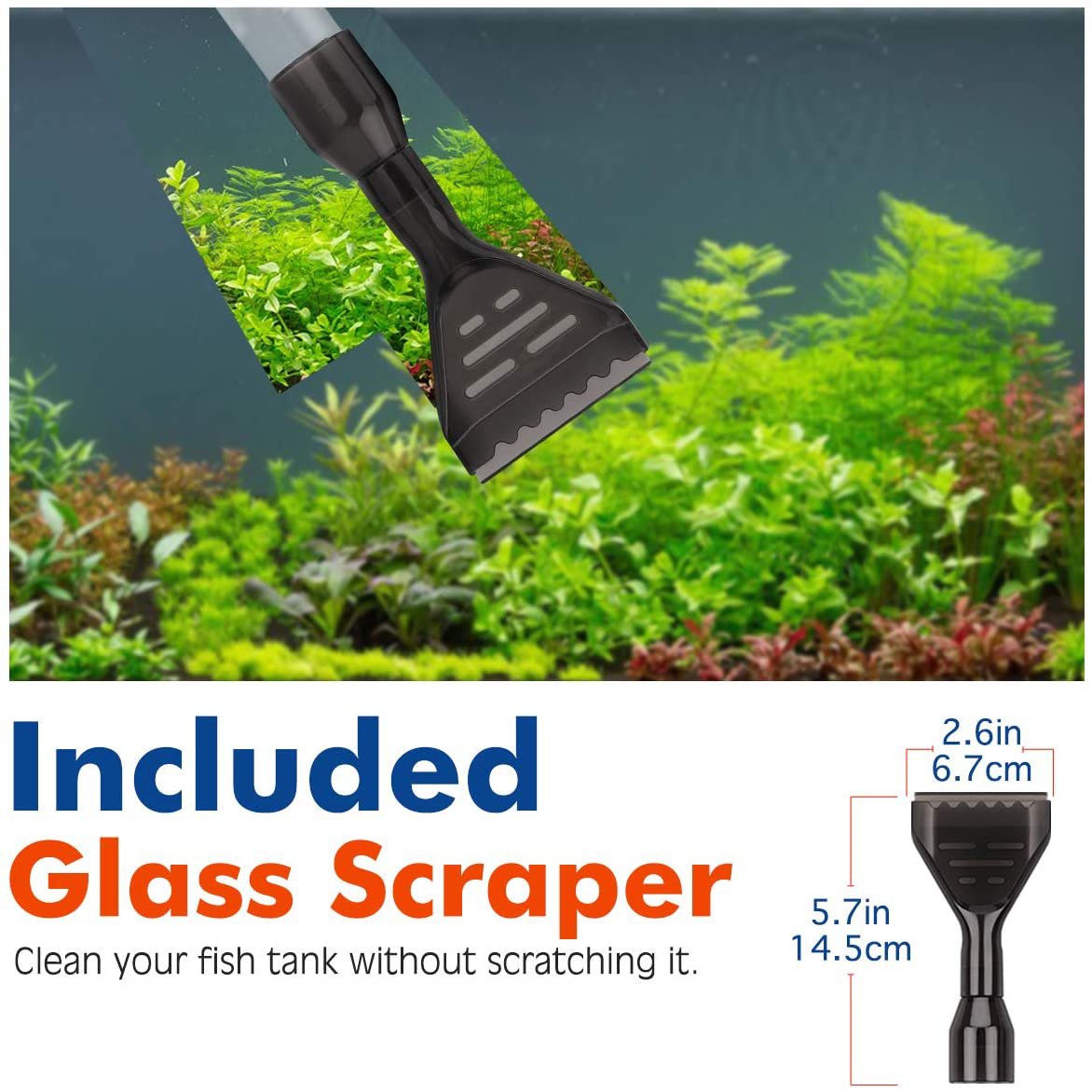 Vavopaw Fish Tank Cleaner, 5 in 1 Quick Water Changer Aquarium Cleaning Accessories, Aquarium Siphon Vacuum Gravel Cleaner Kit with Air-Pressing Button, Glass Scraper and Water Flow Controller, Black Animals & Pet Supplies > Pet Supplies > Fish Supplies > Aquarium Cleaning Supplies VavoPaw