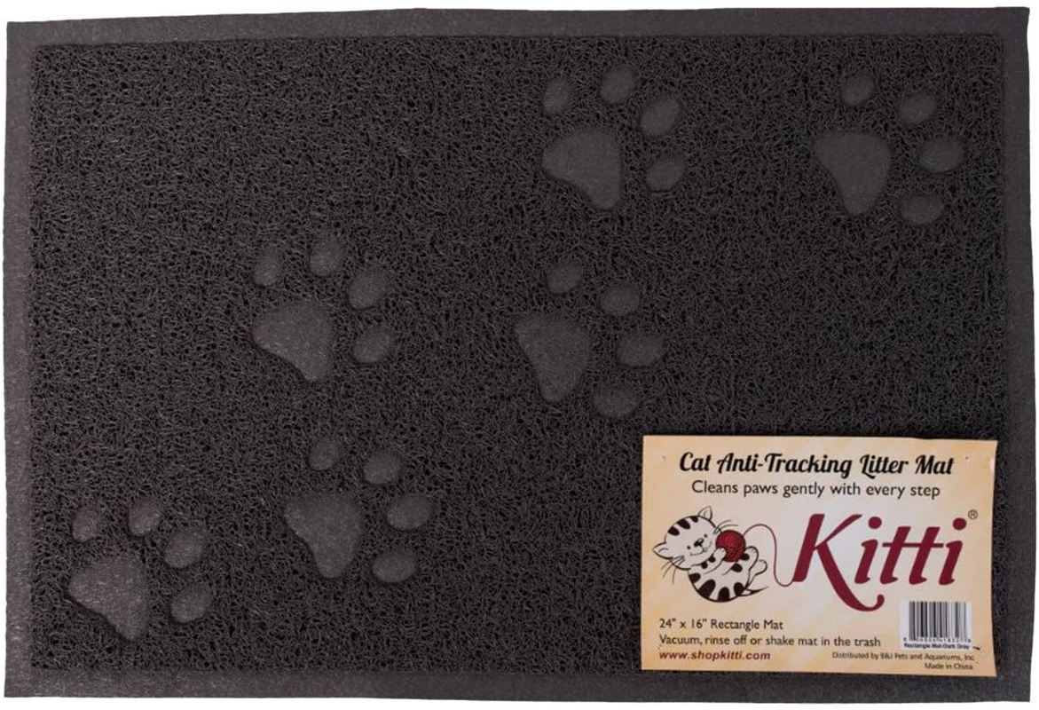 Kitti Cat Litter anti Tracking Mats, Rectangle, Gray Animals & Pet Supplies > Pet Supplies > Cat Supplies > Cat Litter Box Mats Kitti
