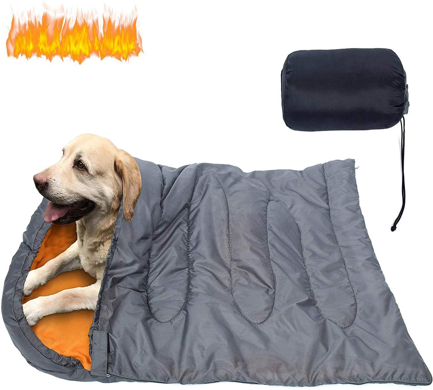 KUDES Dog Sleeping Bag Waterproof Warm Packable Dog Bed with Storage Bag for Indoor Outdoor Travel Camping Hiking Backpacking (43''Lx27''W) Animals & Pet Supplies > Pet Supplies > Dog Supplies > Dog Beds KUDES Orange