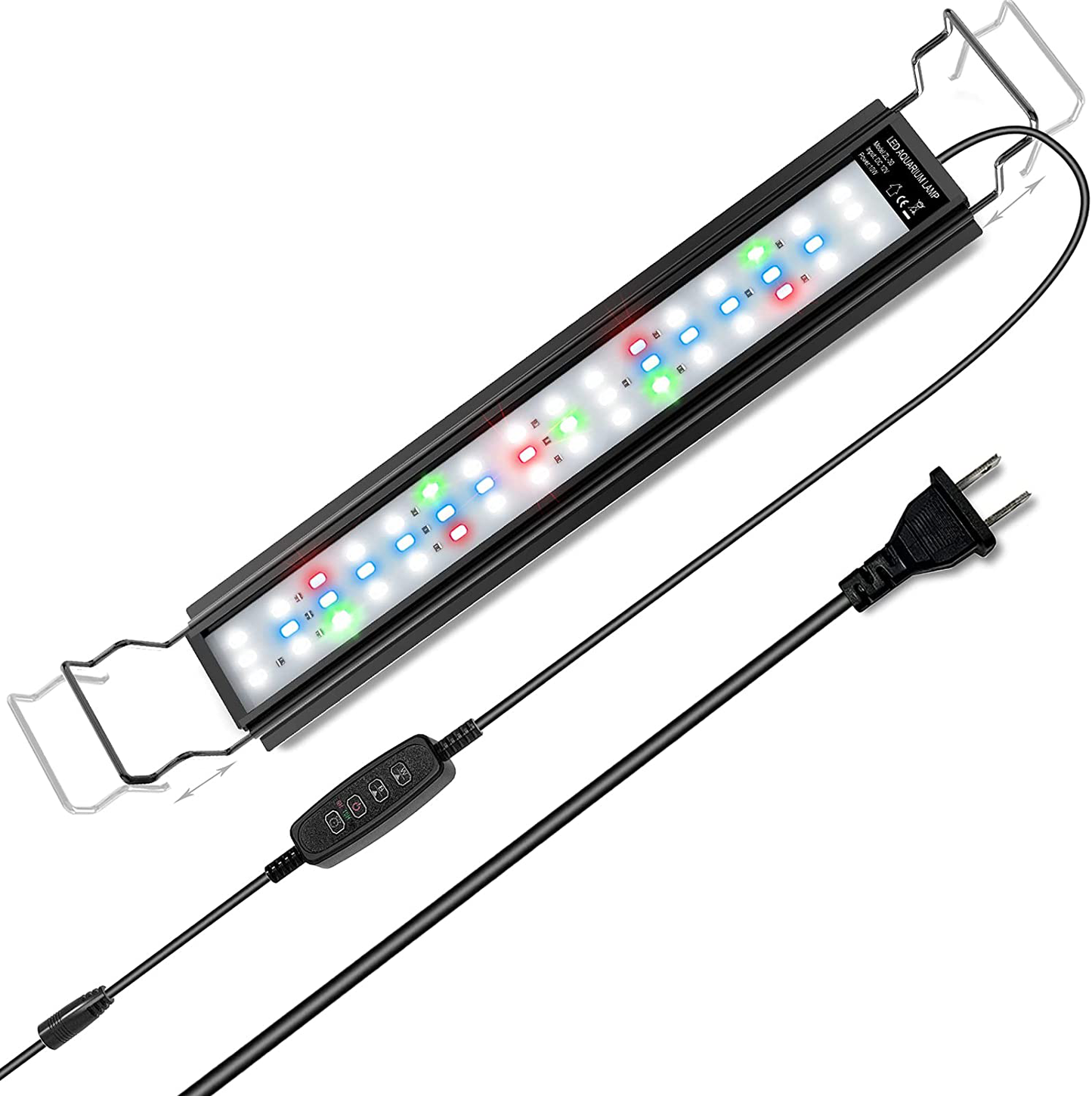 Aquarium Lights, Wonalla Full Spectrum LED Fish Tank Light with 3 Light Modes/Adjustable 10 Brightness/Timer, Aluminum Alloy Shell Extendable Brackets, for Freshwater Plant Growth (25.6-35.4In) Animals & Pet Supplies > Pet Supplies > Fish Supplies > Aquarium Lighting Wonalla Suit for 18-27.5in fash tank