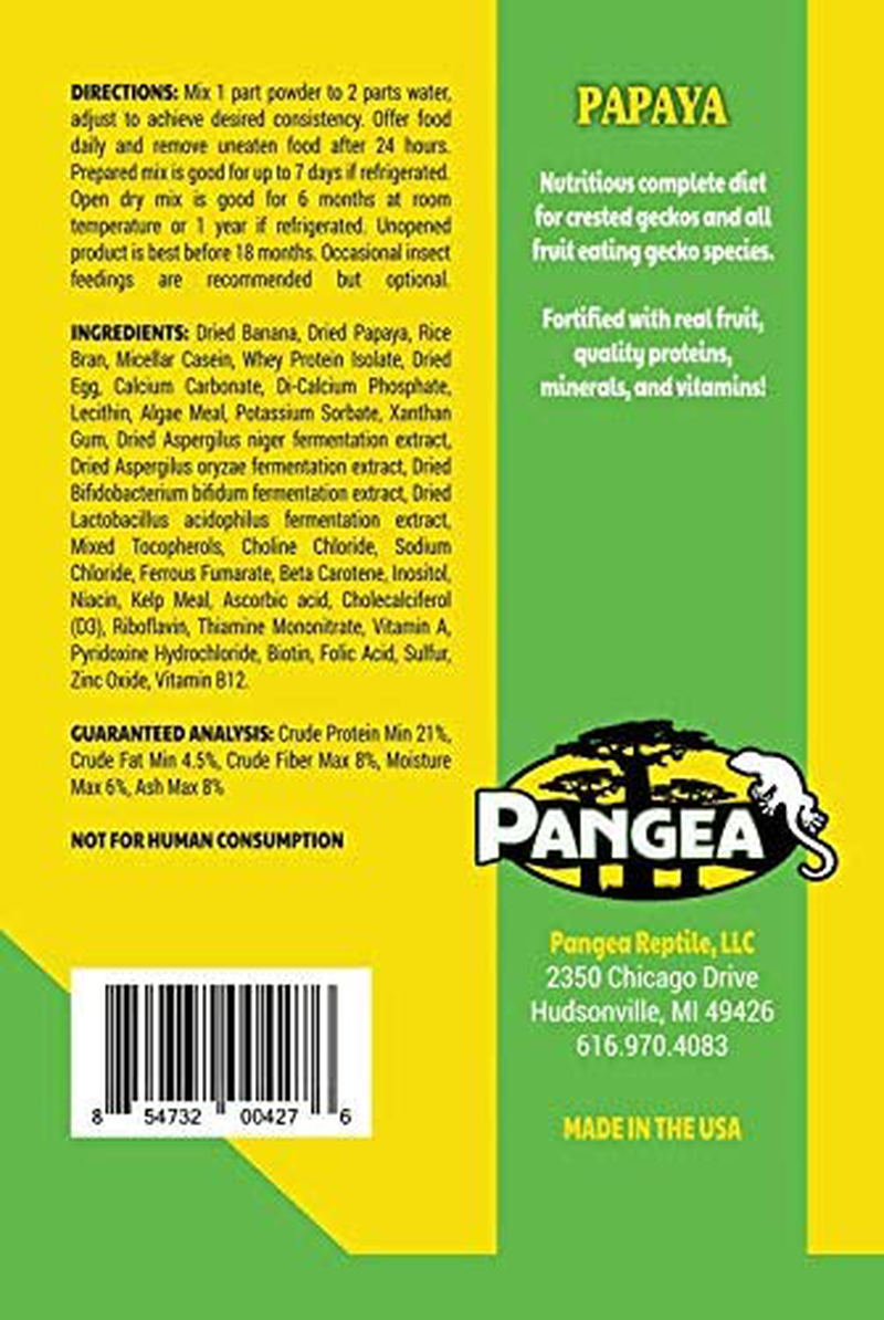Pangea Banana/Papaya Fruit Mix Complete Crested Gecko Food 1/2 Lb Animals & Pet Supplies > Pet Supplies > Reptile & Amphibian Supplies > Reptile & Amphibian Food Pangea