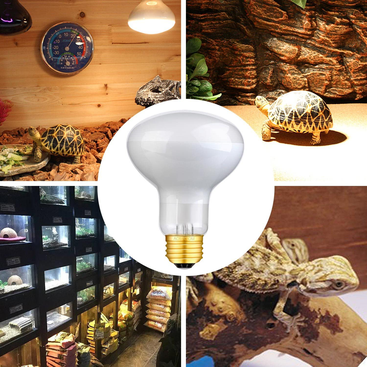 Aomryom 75W 2 Pack UVA Basking Spot Lamp Soft White Light Glass Heat Bulb for Reptiles & Amphibians Animals & Pet Supplies > Pet Supplies > Reptile & Amphibian Supplies > Reptile & Amphibian Habitat Heating & Lighting AOMRYOM