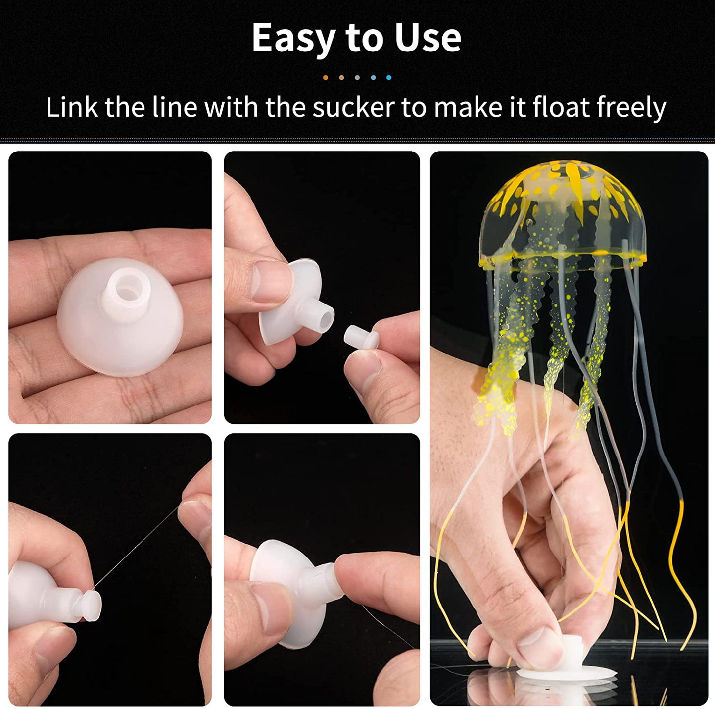 Uniclife 6 Pcs Glowing Jellyfish Ornament Decoration for Aquarium Fish Tank Animals & Pet Supplies > Pet Supplies > Fish Supplies > Aquarium Decor Uniclife