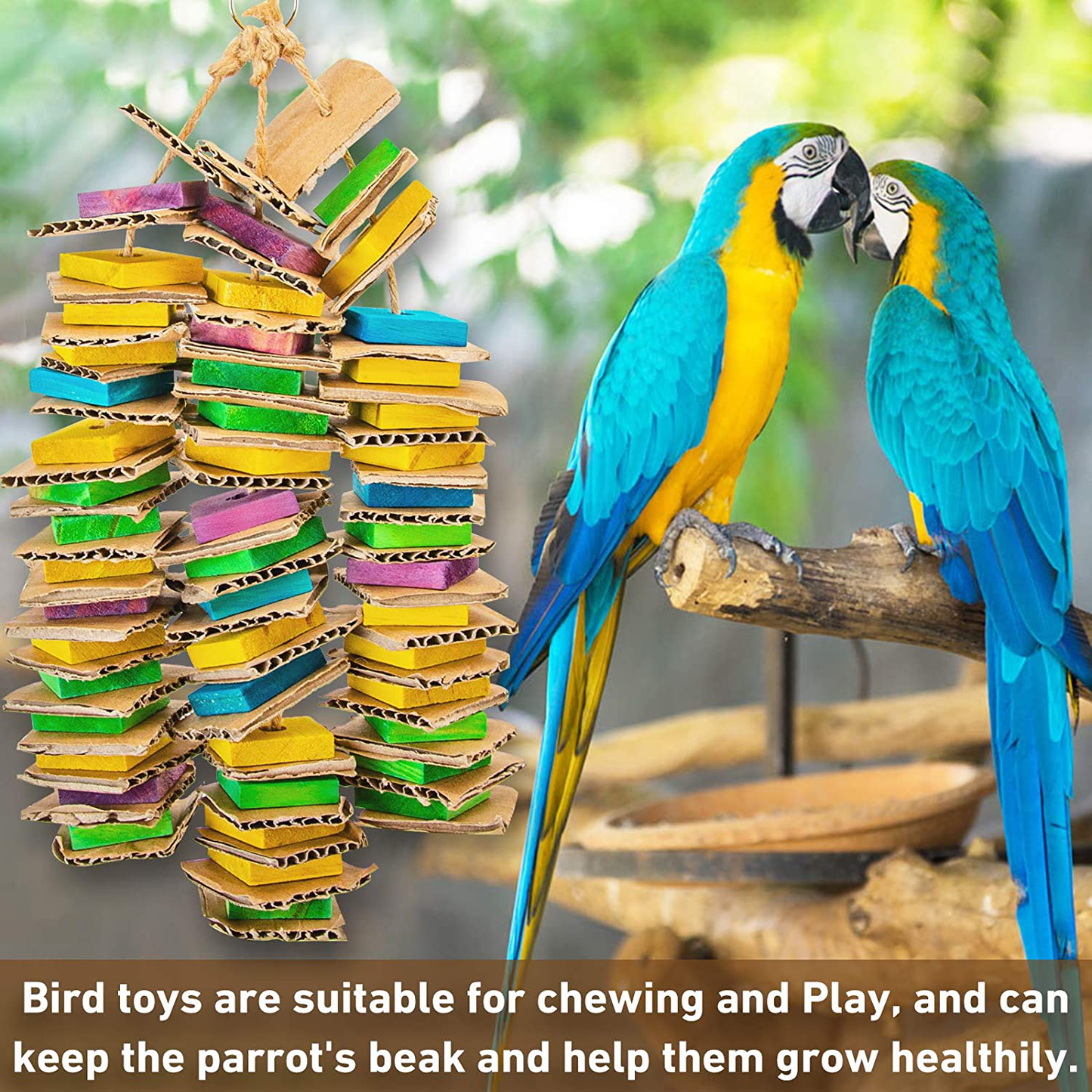 MYFAMIREA Parrot Toys for Medium Birds, Parrot Chewing Toy Bird Cage Chewing Toy for African Greys, Cockatoos, Macaws, Small Medium and Large Birds Animals & Pet Supplies > Pet Supplies > Bird Supplies > Bird Toys MYFAMIREA