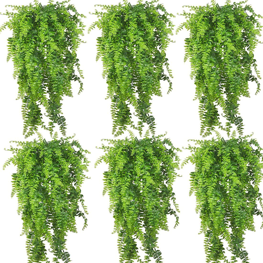 PINVNBY Reptile Plants Hanging Fake Vines Boston Climbing Terrarium Plant with Suction Cup for Bearded Dragons Lizards Geckos Snake Pets Hermit Crab and Tank Habitat Decorations Animals & Pet Supplies > Pet Supplies > Small Animal Supplies > Small Animal Habitat Accessories PINVNBY 6 Pack
