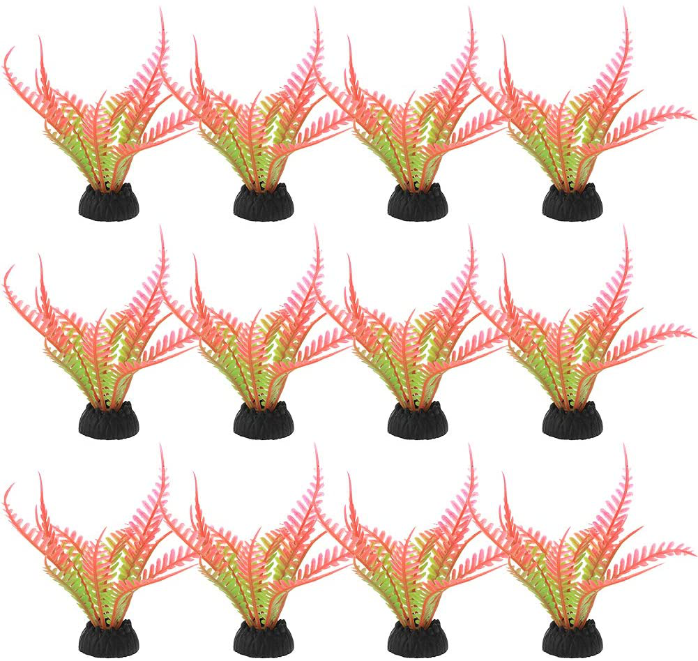 Feelers Artificial Seaweed Plants Aquarium Water Plants for Decoration Fish Tank Plastic Plant Décor Small Size 3.94 Inch Approximate Height, Green, Set of 12 Animals & Pet Supplies > Pet Supplies > Fish Supplies > Aquarium Decor Feelers Pink-12pcs