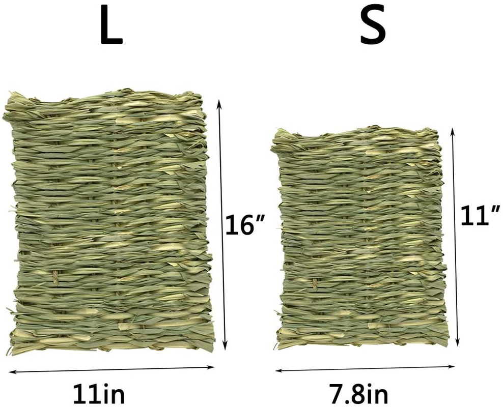 Hamiledyi Rabbit Bunny Grass Mat,3 Pack Hamster Mat Natural Straw Woven Bed Mat Bunny Bedding Nest Chew Toy for Small Animal Guinea Pig Parrot Rat Animals & Pet Supplies > Pet Supplies > Small Animal Supplies > Small Animal Bedding Hamiledyi