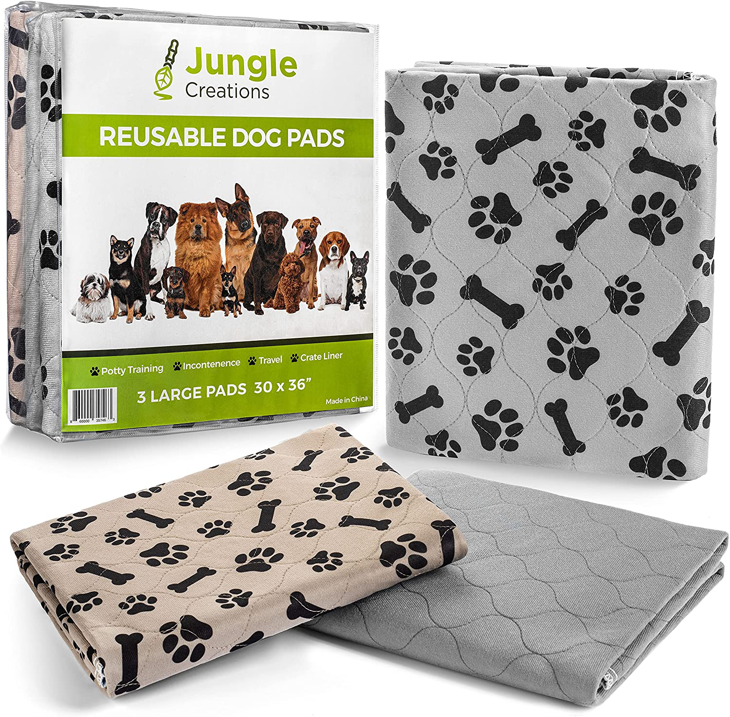 Washable Dog Pee Pads, Reusable Puppy Toilet Training Pads, High