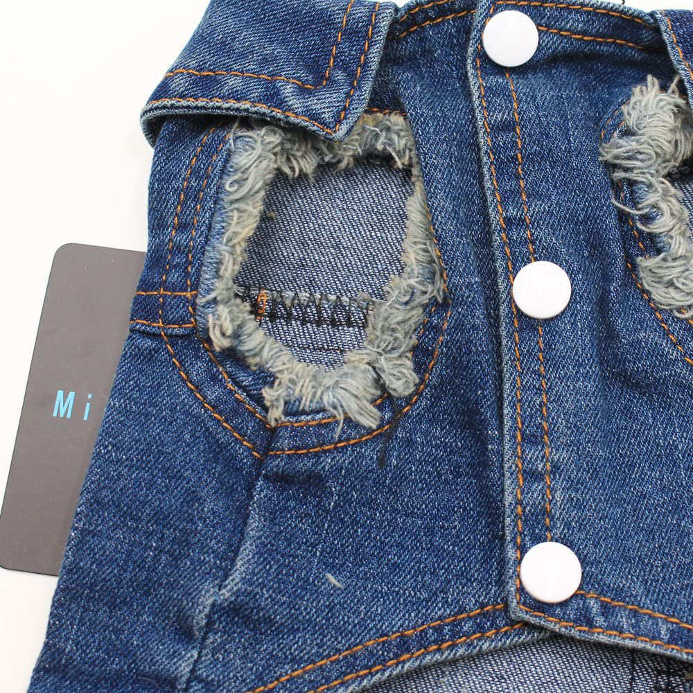 MISSPET Soft Blue Jeans Denim Cute Pet Dog Puppy Coat Jacket Clothes Costume Apparel Hoodies for Small Puppy Dogs Animals & Pet Supplies > Pet Supplies > Cat Supplies > Cat Apparel MISS PET