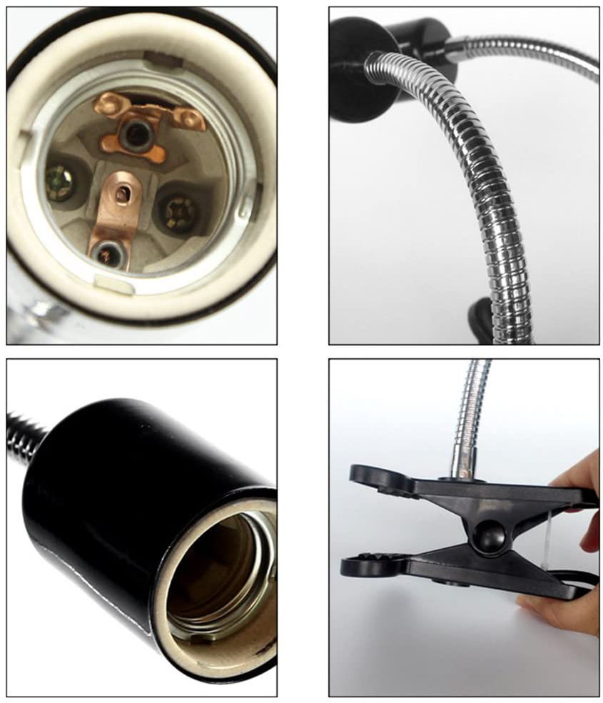 PROKTH Clamp Lamp Fixture for Reptiles, Adjustable Habitat Lighting Heat Lamps Holder Stand for Reptiles, Tortoise, Amphibians, Birds, Fish, Mammals Animals & Pet Supplies > Pet Supplies > Reptile & Amphibian Supplies > Reptile & Amphibian Habitat Heating & Lighting PROKTH