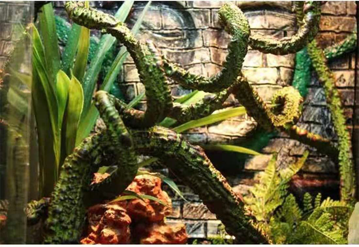 KERUIDENG Flexible Bend-A-Branch Reptile Vines Decor,Long Jungle Climber Vines Habitat Decor for Chameleon Climbing Lizards Snakes and More Small Animals Animals & Pet Supplies > Pet Supplies > Reptile & Amphibian Supplies > Reptile & Amphibian Habitats KERUIDENG