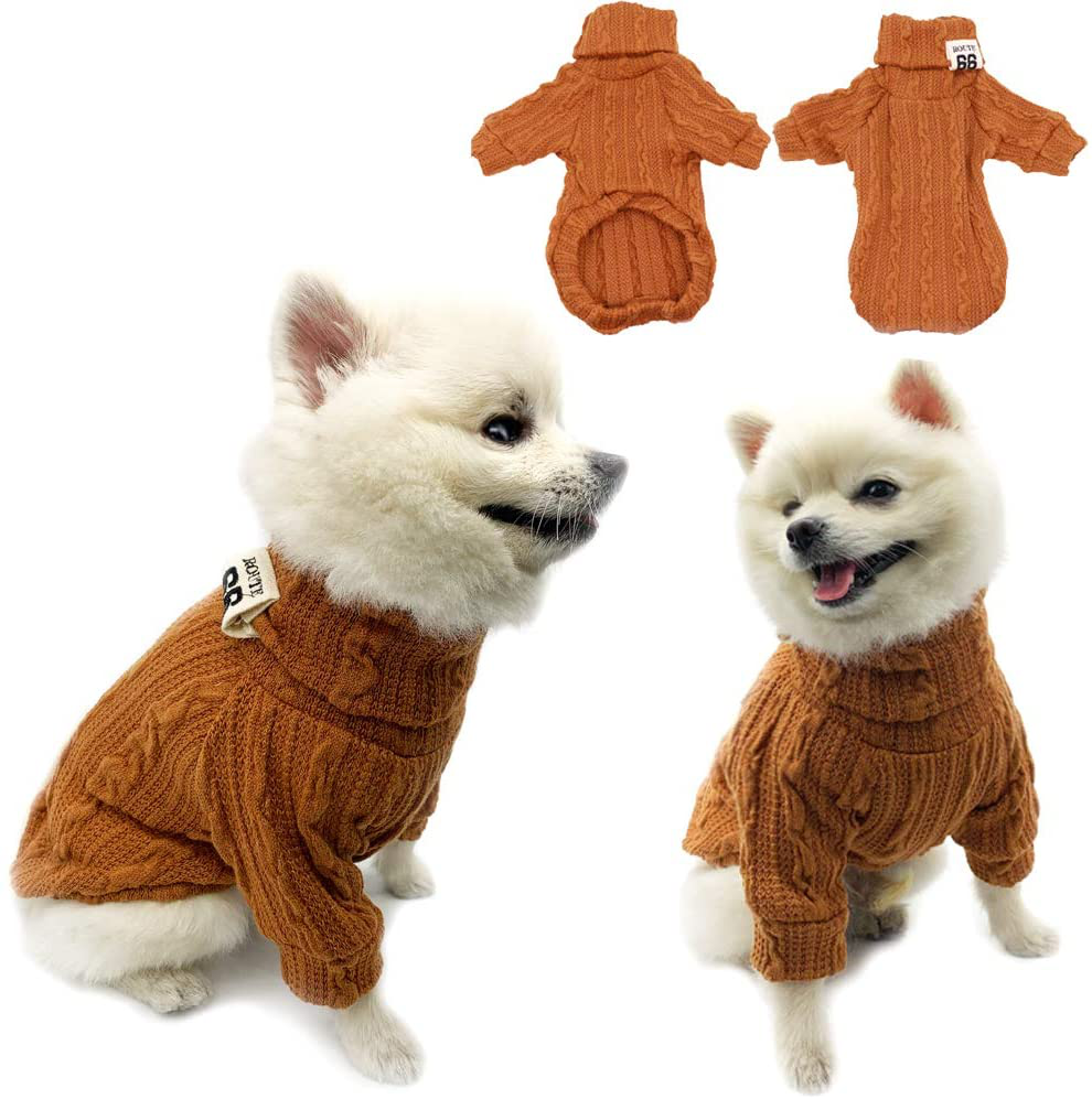 Sunteelong Small Dog Sweater Knitted Pet Cat Sweater Soft Puppy Sweaters Warm Turtleneck Dog Clothes for Small Dogs Girls Boys Dog Sweatshirt for Dogs Cat Animals & Pet Supplies > Pet Supplies > Cat Supplies > Cat Apparel SunteeLong