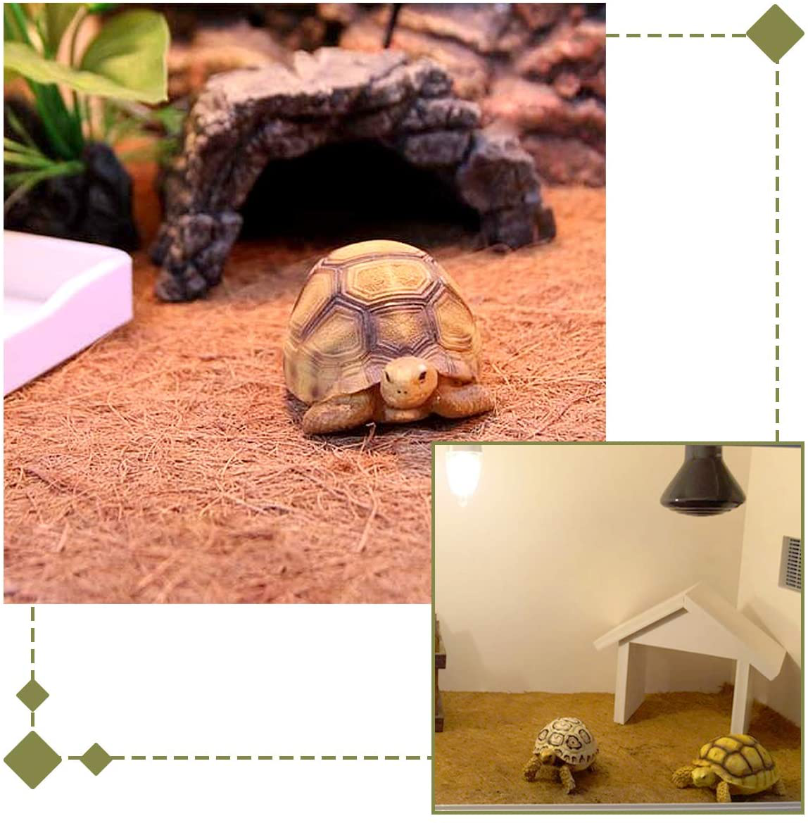 MEWTOGO 3 Pack 12 × 20 Inches Reptile Carpet- Natural Coconut Fiber Substrate Mat Coco Fiber Liner for Reptile Terrarium Lizard Snake Bearded Dragon Gecko Chamelon Tortoise Turtles Iguana Rabbit Bed Animals & Pet Supplies > Pet Supplies > Reptile & Amphibian Supplies > Reptile & Amphibian Substrates MEWTOGO