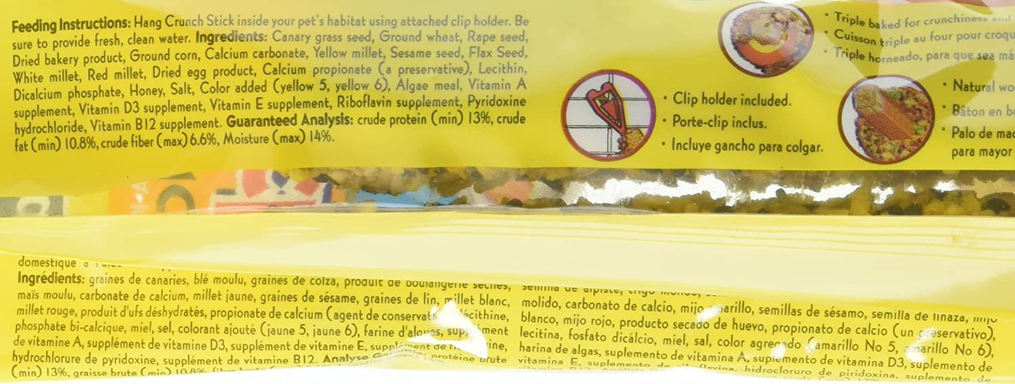 Vitakraft Triple Baked Crunch Sticks with Egg and Honey Canary Treat (3 Packs / 2 Treats per Pack) Animals & Pet Supplies > Pet Supplies > Bird Supplies > Bird Treats Vitakraft