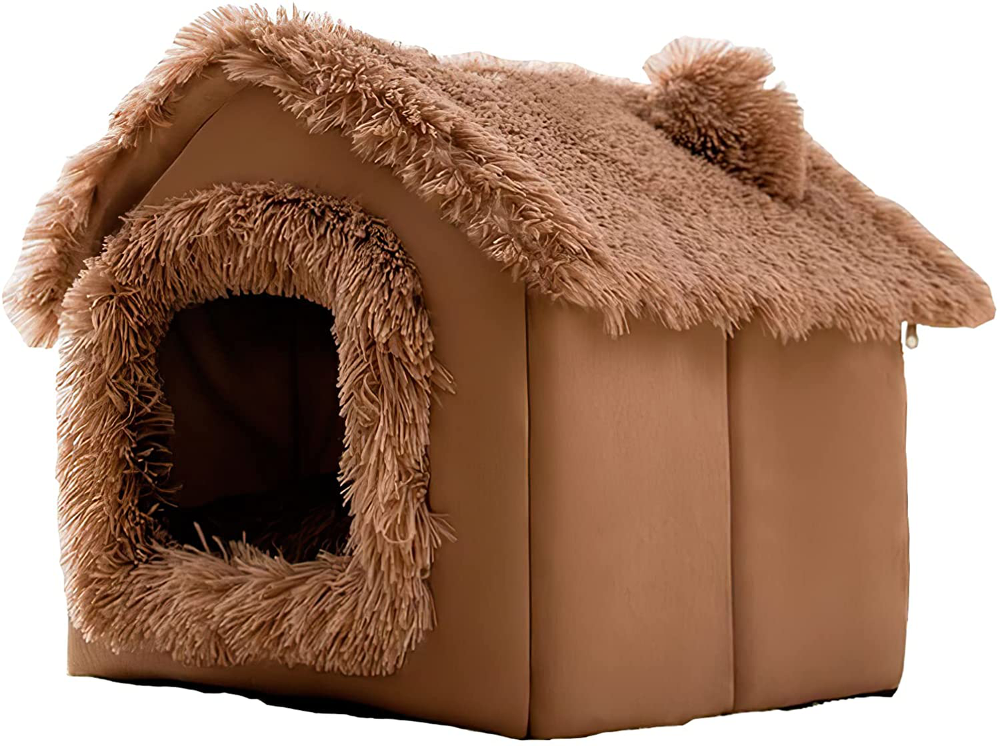 Indoor Dog House Warm Dog House Soft Pet Bed Tent House Modeling Dog Kennel Cat Bed with Removable Cushion Suitable for Small and Medium-Sized Dogs and Cats Universal in All Four Seasons Animals & Pet Supplies > Pet Supplies > Dog Supplies > Dog Houses Petpany color_2 L-L19.3"×W15.4"×H18.1"