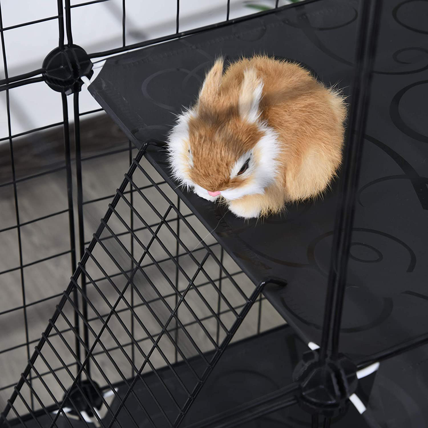 Pawhut DIY Pet Playpen Wire Rabbit Cage for Kitten, Chinchillas, & Small Animals with 6 Independent Trays Animals & Pet Supplies > Pet Supplies > Small Animal Supplies > Small Animal Habitats & Cages PawHut