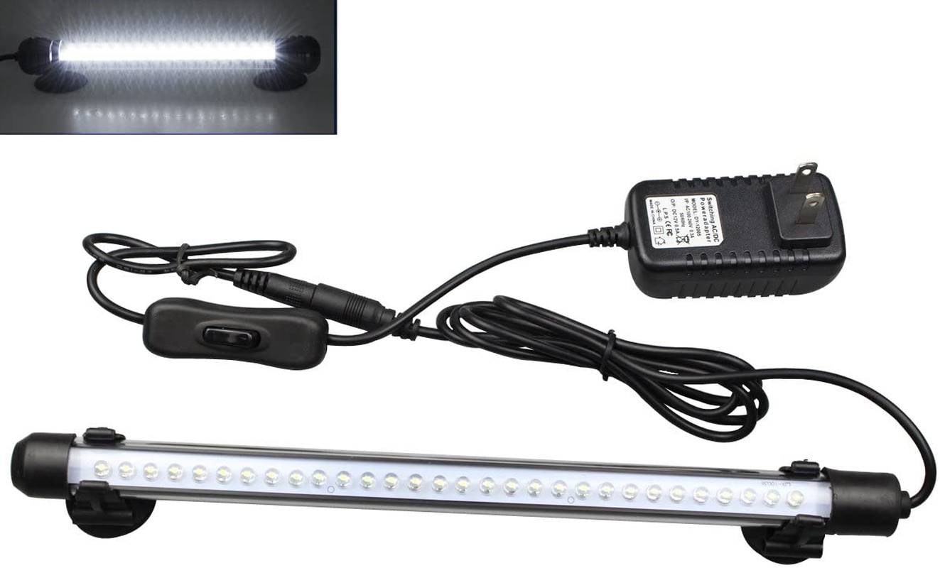 Mingdak LED Aquarium Light, Fish Tank Light under Water Light Submersible Crystal Glass Lights White Light/Blue Light Animals & Pet Supplies > Pet Supplies > Fish Supplies > Aquarium Lighting MingDak White 11 inches