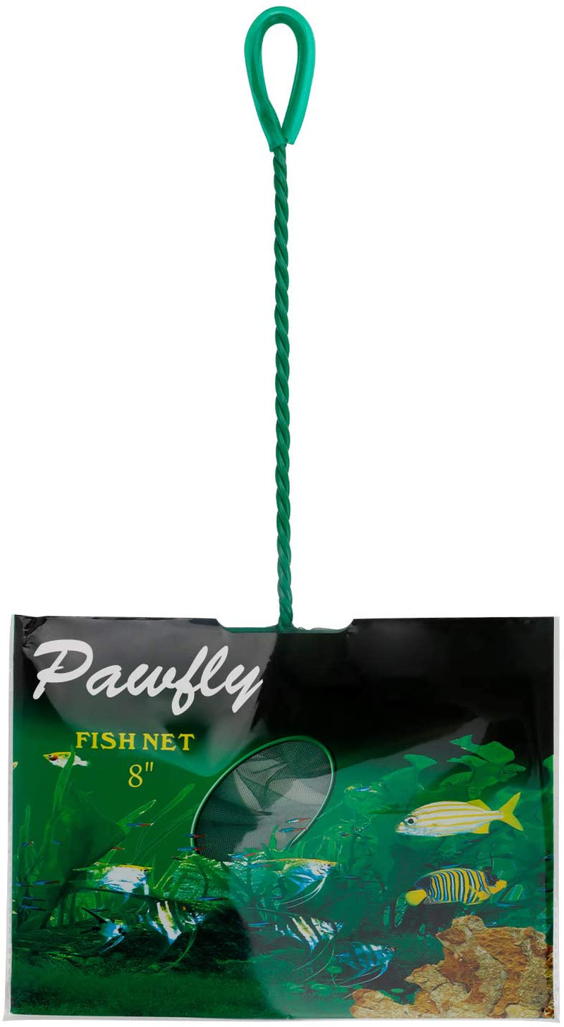 Pawfly 8 Inch Aquarium Fish Net Fine Mesh Fish Catch Nets with 10.5 Inch Plastic Handle - Green Animals & Pet Supplies > Pet Supplies > Fish Supplies > Aquarium Fish Nets Pawfly